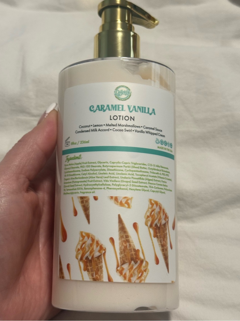 Aminnah/Dillpicky Collab “Caramel Vanilla” full size Lotion.